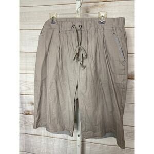 Brand New Janmid Women's Size 2XL XXL Linen Blend Gray Bermuda Shorts